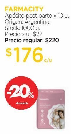 Farmacity Apósitos farmacity post parto x 10 un oferta