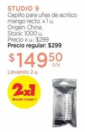Farmacity Cepillo para uñas de acrílico mango recto. x 1 u. oferta