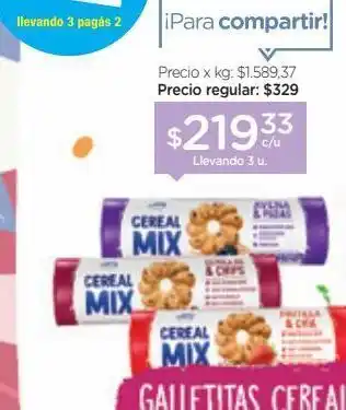 Farmacity Galletas cereal mix semillas chips x 230 g oferta