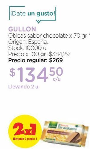 Farmacity Obleas gullón sabor chocolate x 70 g oferta