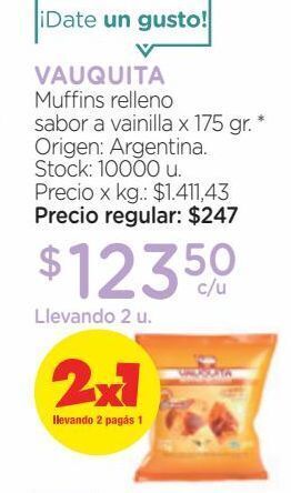 Farmacity Muffins relleno vauquita sabor a vainilla x 175 g oferta
