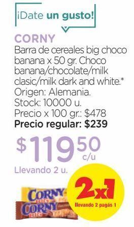 Farmacity Barra de cereales corny big choco banana x 50 g oferta