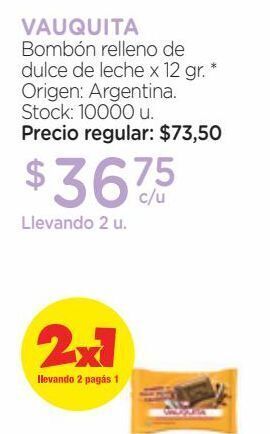 Farmacity Chocolate vauquita relleno con dulce de leche x 12 g oferta