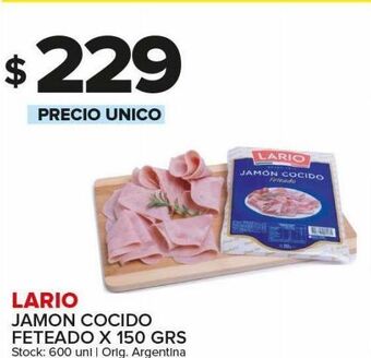Carrefour Maxi Jamón cocido lario x 150g oferta