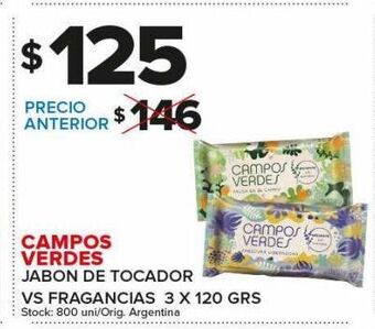 Carrefour Maxi Jabón de tocador campos verdes 3 x 120g oferta