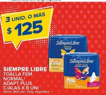 Carrefour Maxi Toallas femeninas siempre libre x 8un oferta