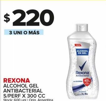 Carrefour Maxi Alcohol gel rexona x 300cc oferta
