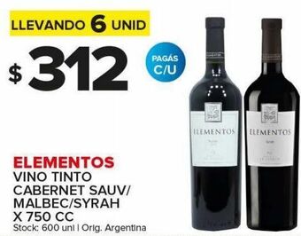Carrefour Maxi Vino tinto elementos x 750cc oferta