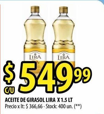 Punto Mayorista Aceite de girasol lira x 1.5 lt oferta