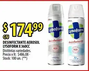 Punto Mayorista Desinfectante aerosol lysoform x 360cc oferta