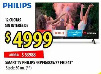 Punto Mayorista Smart tv philips 43pfd6825/77 fhd 43" oferta