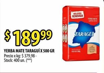 Punto Mayorista Yerba mate taraguí x 500 gr oferta