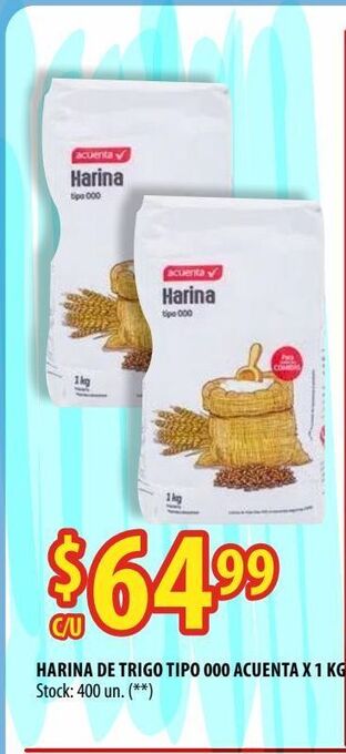 Punto Mayorista Harina de trigo tipo 000 acuenta x 1 kg oferta