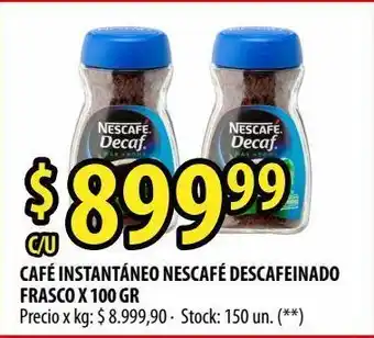 Punto Mayorista Café instantáneo nescafé descafeinado frasco x 100 gr oferta