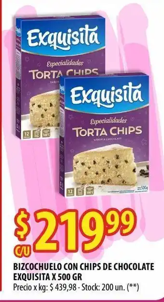 Punto Mayorista Bizcochuelo con chips de chocolate exquisita x 500 gr oferta