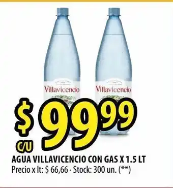 Punto Mayorista Agua villavicencio con gas x 1.5 lt oferta