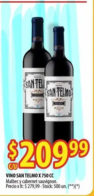 Punto Mayorista Vino san telmo x 750 cc oferta