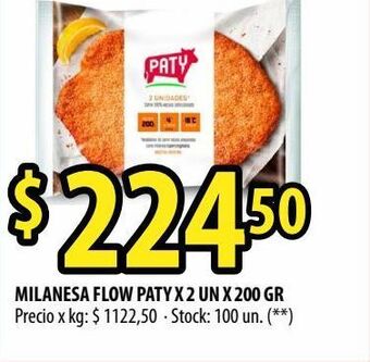 Punto Mayorista Milanesa flow paty x 2 un x 200 gr oferta