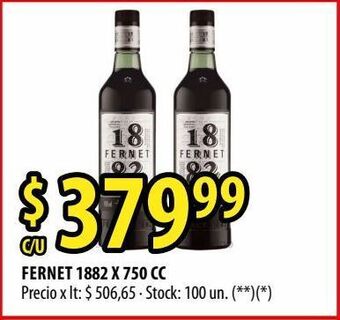 Punto Mayorista Fernet 1882 x 750 cc oferta
