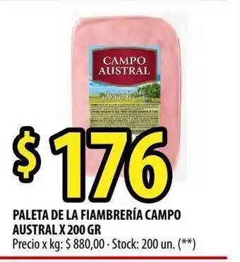 Punto Mayorista Paleta de la fiambrería campo austral x 200 gr oferta