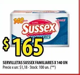 Punto Mayorista Servilletas sussex familiares x 140 un oferta