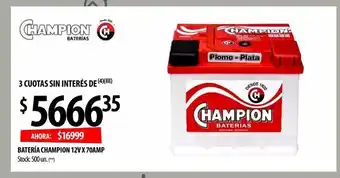Punto Mayorista Batería champion 12v x 70amp oferta