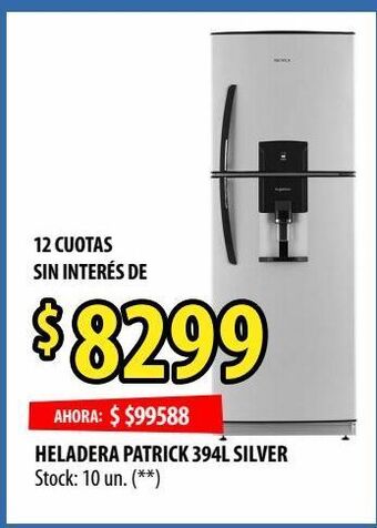 Punto Mayorista Heladera patrick 394l silver oferta