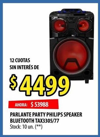 Punto Mayorista Parlante party philips speaker bluetooth tax3305/77 oferta