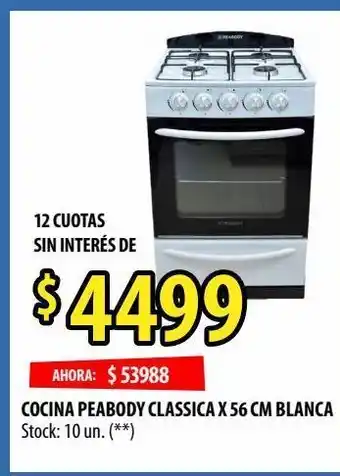 Punto Mayorista Cocina peabody classica x 56 cm blanca oferta