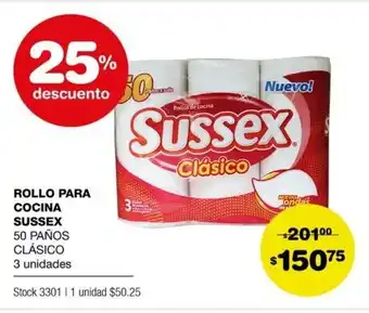 Atomo Conviene Rollo Para Cocina Sussex 50 Paños Clásico 3 unidades oferta