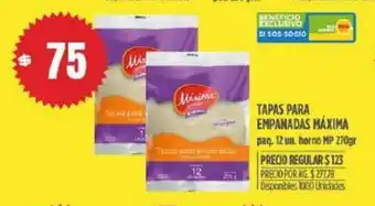 Supermercados Vea Tapas Para Empanadas Máxima 12un 270gr oferta