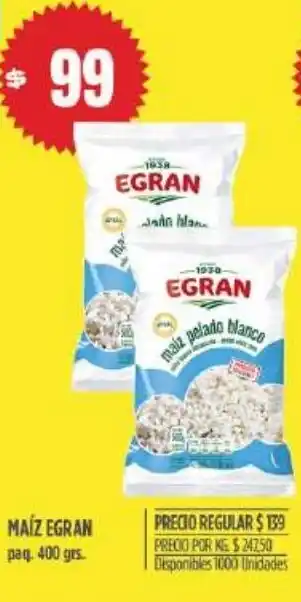 Supermercados Vea Maíz Egran 400grs oferta