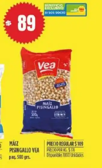 Supermercados Vea Maíz Pisingallo Vea 500grs oferta
