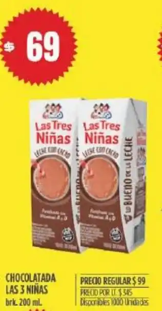 Supermercados Vea Chocolatada Las 3 Niñas 200ml oferta