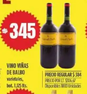 Supermercados Vea Vino Viñas De Balbo 1,125lts oferta