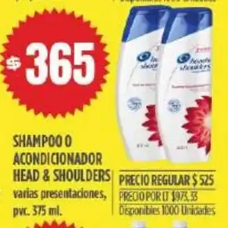Supermercados Vea Shampoo o Acondicionador Head & Shoulders 375ml oferta