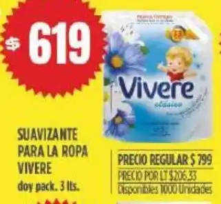 Supermercados Vea Suavizante Para La Ropa Vivere 3lts oferta
