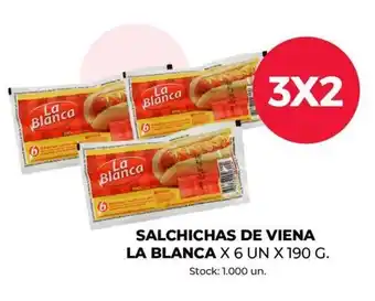 Supermercados Tadicor La Blanca Salchichas de Viena x 6un x 190g oferta