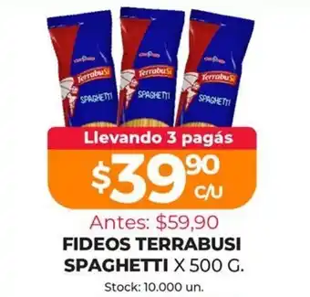 Supermercados Tadicor Terrabusi Spaghetti Fideos x 500g. oferta