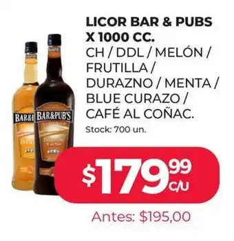 Supermercados Tadicor Bar & Pubs Licor x 1000cc oferta