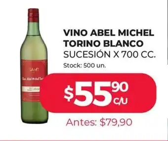 Supermercados Tadicor Abel Michel Torino Blanco Vino Sucesión x 700cc oferta