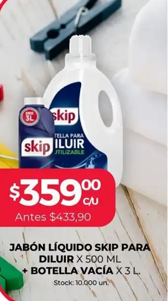 Supermercados Tadicor Skip Para Diluir Jabón Líquido x 500ml + Vacía Botella x 3L oferta