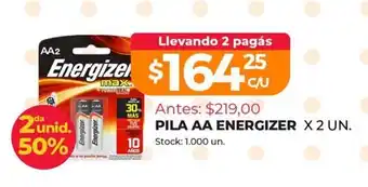Supermercados Tadicor Energizer Pila AA x 2un oferta