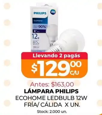 Supermercados Tadicor Philips Lámpara Ecohome LedBulb 12w Fría/ Cálida x un. oferta