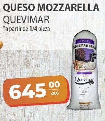 El Milagro Mayorista Queso Mozzarella Quevimar A Partir de 1/4 Pieza oferta