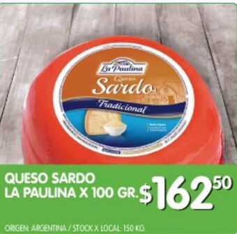 Jumbo Queso sardo la paulina x 100g oferta