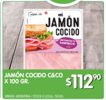 Jumbo Jamón cocido c&co x 100g oferta