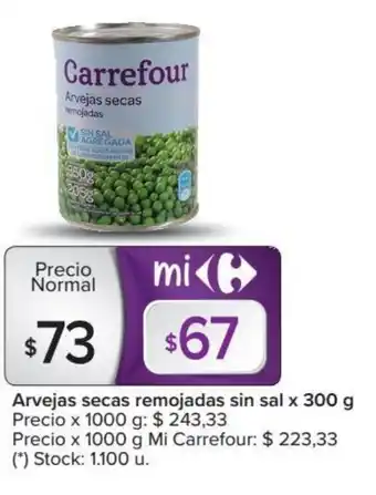 Carrefour Market Carrefour Arvejas Secas Remojadas Sin Sal x 300 g oferta