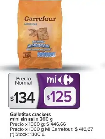 Carrefour Market Carrefour Galletitas Crackers Mini Sin Sal x 300 g oferta