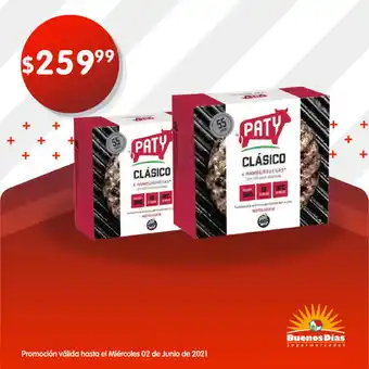 Supermercados Buenos Días Paty Clásico 4 Hamburguesas oferta